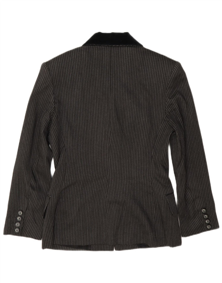 Laura Biagiotti Jachetă Blazer pentru Damă cu 3 Nasturi IT 42 Gri Mediu Pinstripe