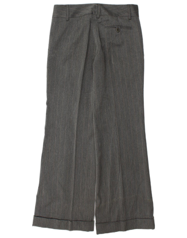 Pantaloni chino pentru femei cu picioare largi Zara EU 38 Mici L28 L30 Gri cu dungi