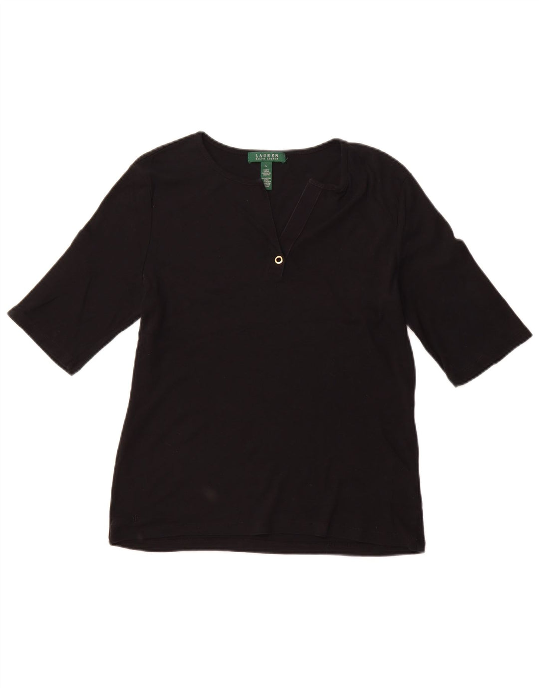 Tricou pentru femei RALPH LAUREN Top mare din bumbac negru