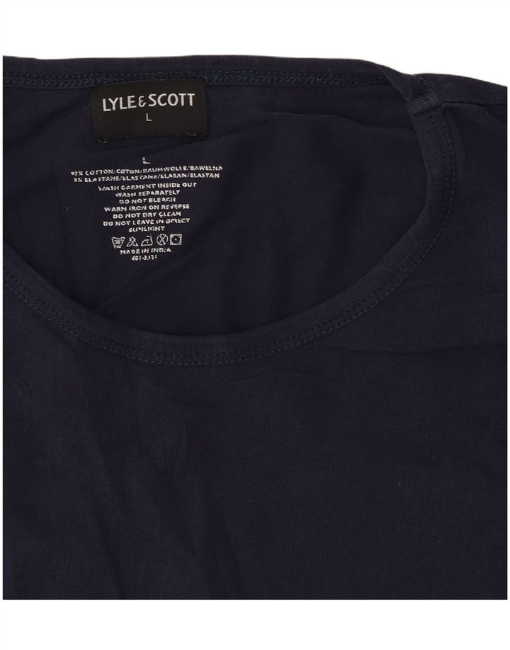 Tricou pentru bărbați Lyle & Scott Top mare din bumbac bleumarin