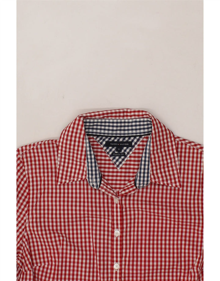 TOMMY HILFIGER Womens Regular Fit Shirt US 6 Medium Red Gingham Cotton Vintage Tommy Hilfiger and Second-Hand Tommy Hilfiger from Messina Hembry 