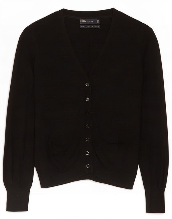 Pulover cardigan pentru femei Zara UK 10 Mic Negru Mătase