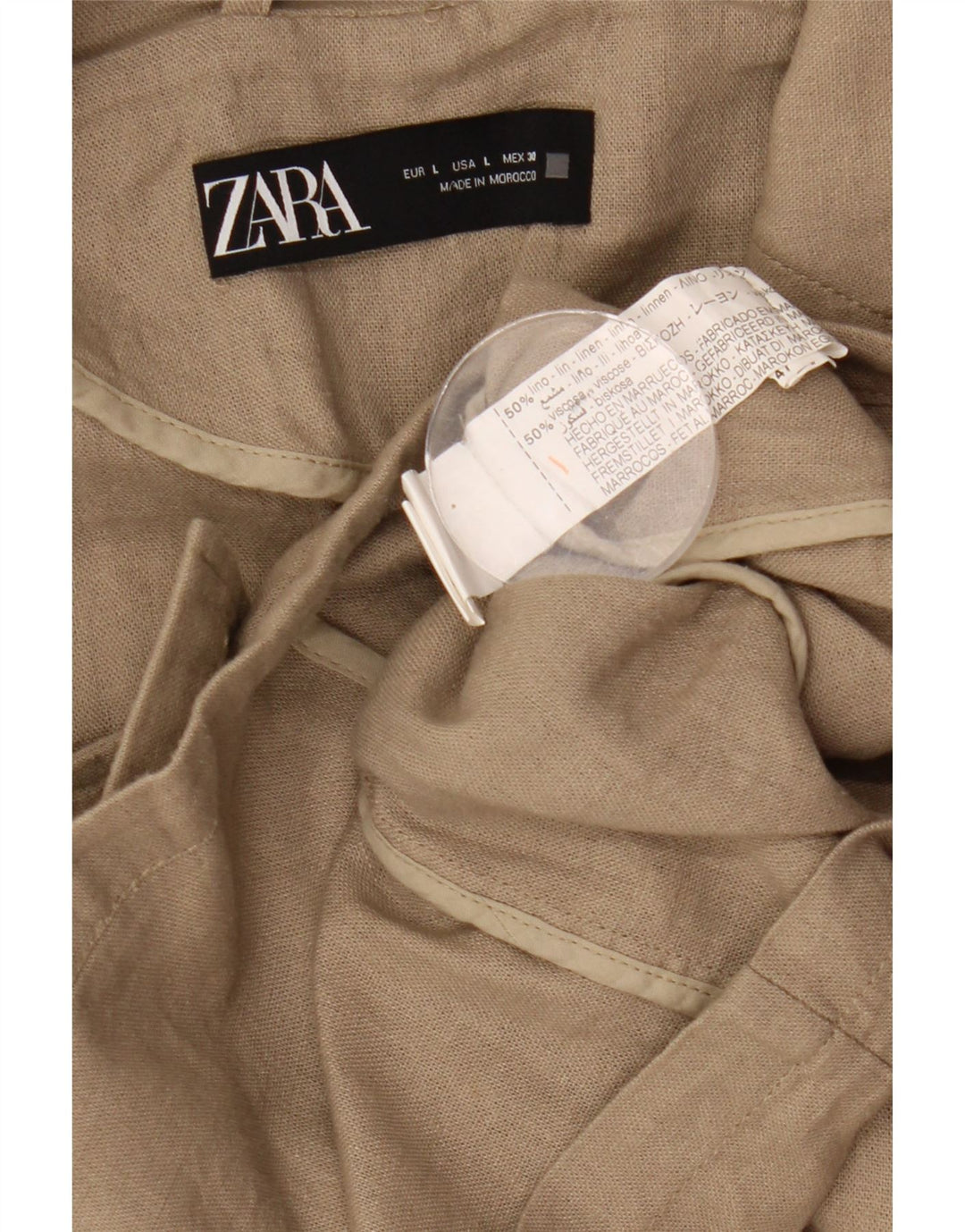 Jachetă Blazer Oversized Crop pentru femei Zara UK 16 Kaki mare