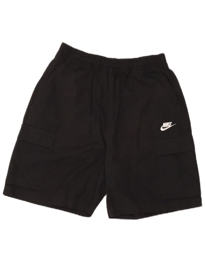 Pantaloni scurți sport cargo Nike pentru bărbați, bumbac mediu negru