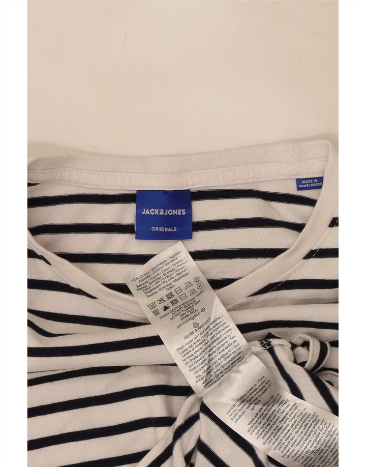 Tricou Jack & Jones pentru bărbați Top mare din bumbac cu dungi albe