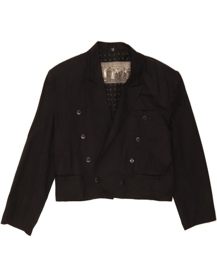 VINTAGE Womens Oversized Double Breasted Blazer Jacket IT 48 XL Black Vintage Vintage and Second-Hand Vintage from Messina Hembry 