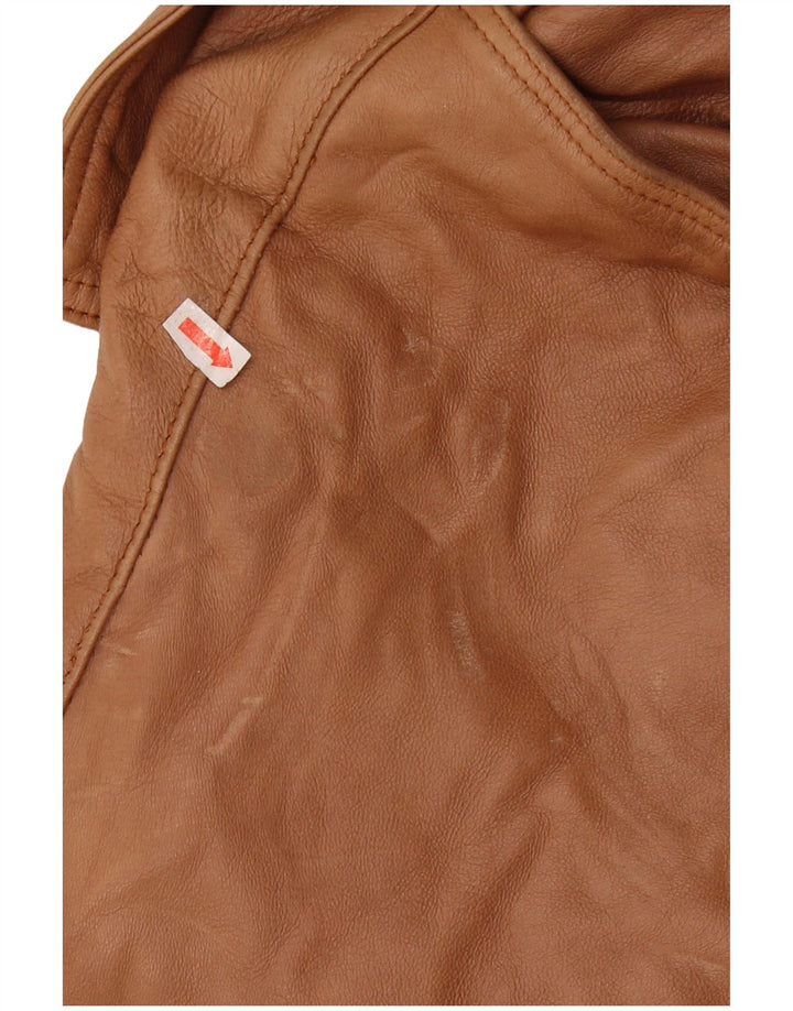 Jachetă militară din piele pentru bărbați VINTAGE UK 44 2XL piele maro