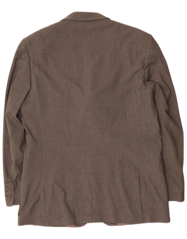 Massimo Dutti Jachetă pentru bărbați elastică cu 3 nasturi, UK 46 XL, poliester maro