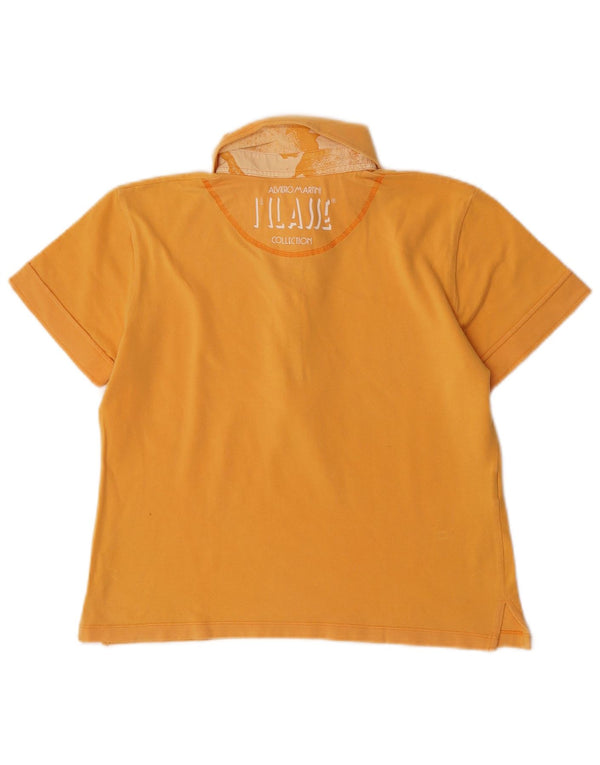 ALVIERO MARTINI Tricou polo cu grafic pentru femei UK 18 XL Galben