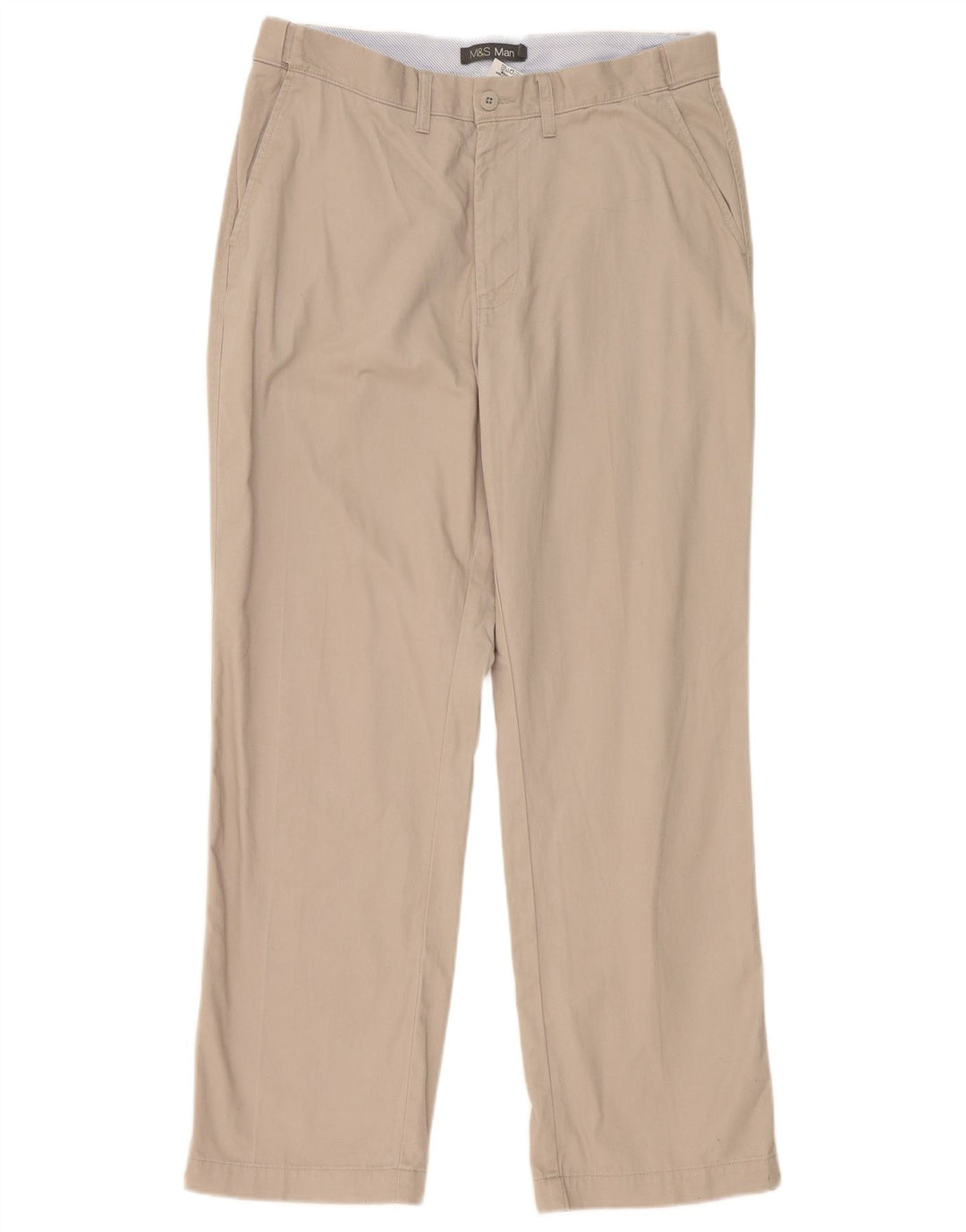 Pantaloni chino drepți pentru bărbați Marks & Spencer L36 L31 poliester gri