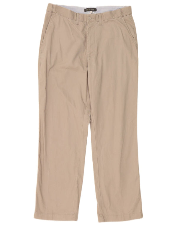 Pantaloni chino drepți pentru bărbați Marks & Spencer L36 L31 poliester gri