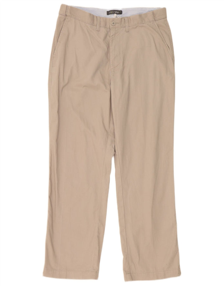 Pantaloni chino drepți pentru bărbați Marks & Spencer L36 L31 poliester gri