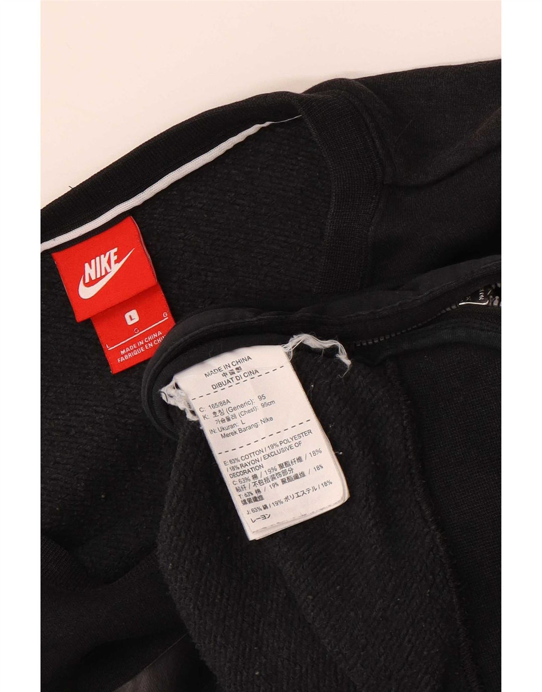 Pulover supradimensionat Nike Air Graphic pentru femei UK 16 Large Negru