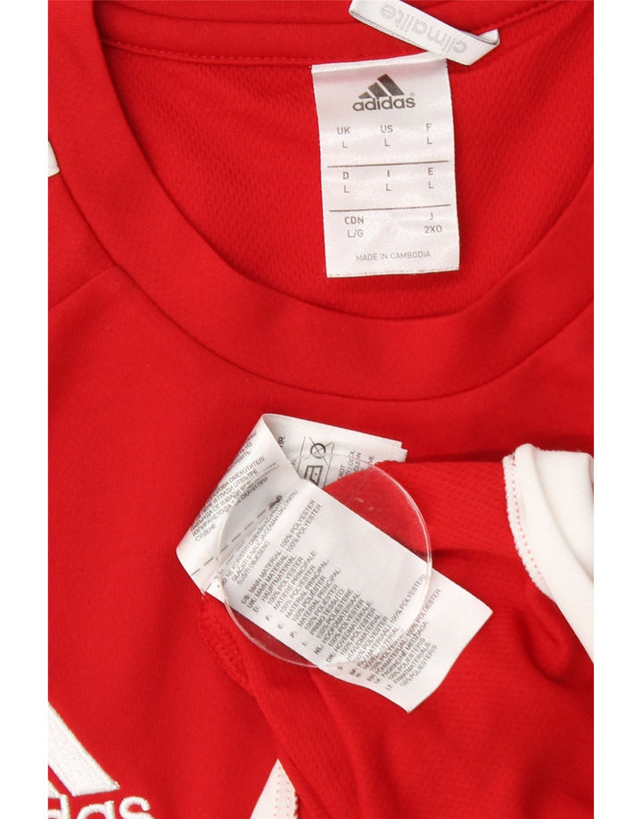 Tricou Adidas Climalite pentru bărbați Top mare, roșu, poliester color bloc