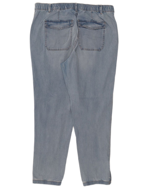 Marks & Spencer Womens High Waist Tapered Jeans UK 18 XL W38 L29 Blue