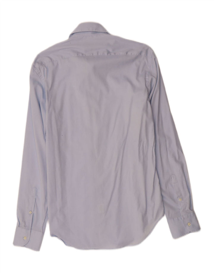 BOGGI Mens Milano Custom Fit Shirt Size 15 1/2 39 Medium Blue Vintage Boggi and Second-Hand Boggi from Messina Hembry 