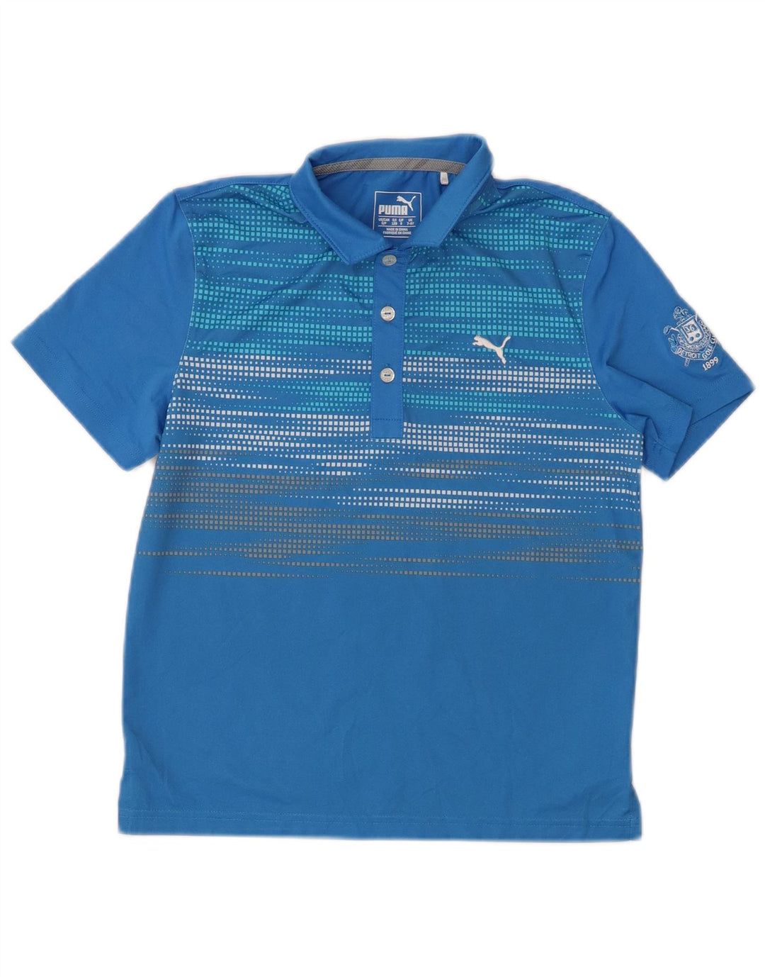 Tricou polo PUMA baieti 7-8 ani poliester geometric albastru