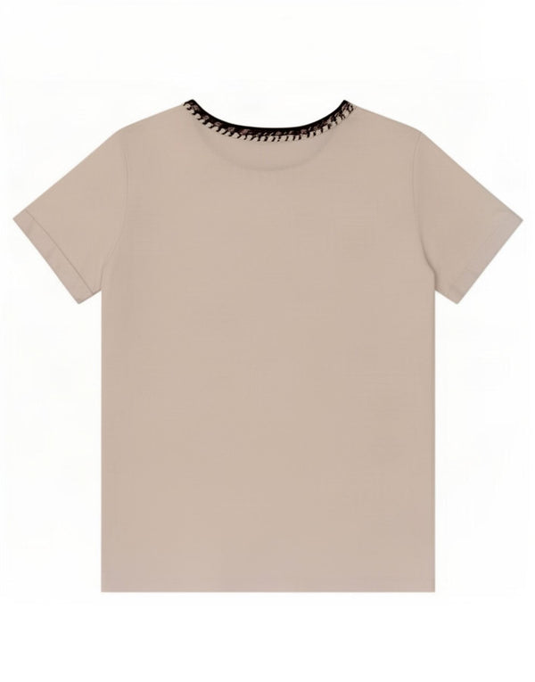 Tricou pentru femei Zara UK 10 Small Colorblock alb