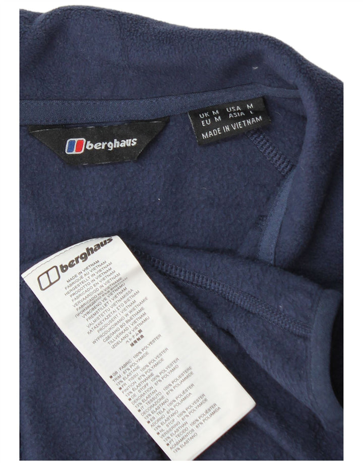 Jumper pentru bărbați Berghaus, din lână, cu fermoar și gât, poliester, albastru bleumarin mediu