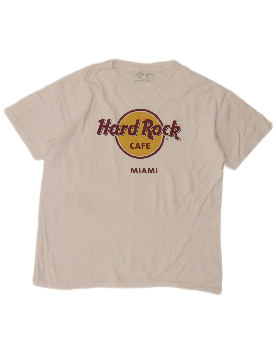 Tricou grafic Miami pentru femei Hard Rock Top UK 14 Bumbac alb mediu