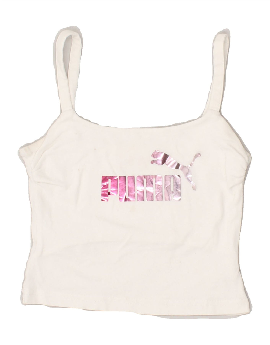 PUMA Girls Graphic Cami Top 7-8 Years Small  White Vintage Puma and Second-Hand Puma from Messina Hembry 