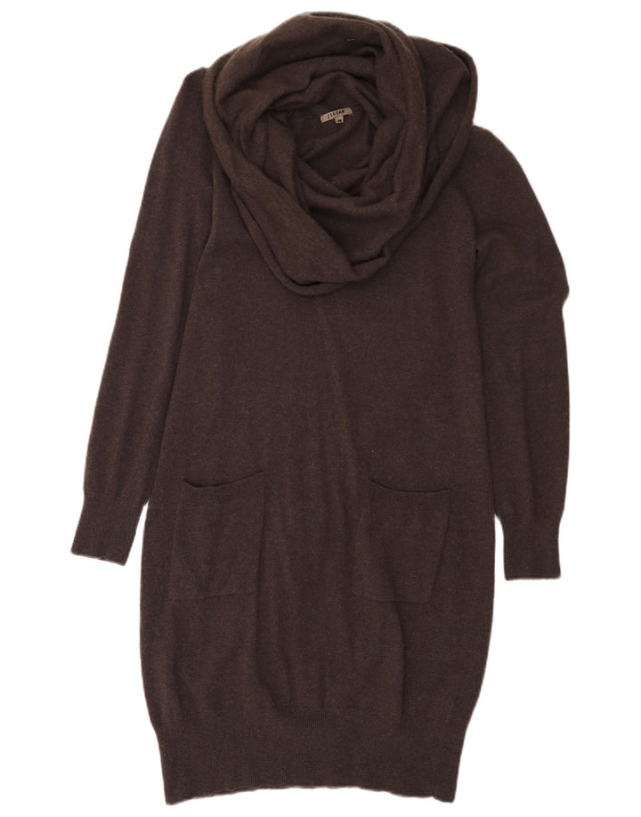 Jigsaw Rochie Jumper pentru Femei UK 12 Lână Maro Mediu