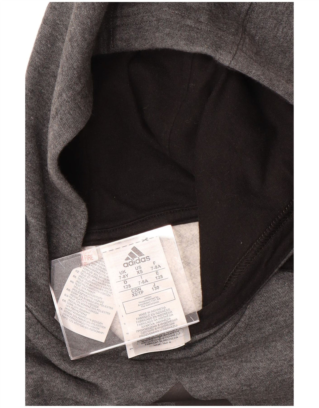 Pulover ADIDAS pentru băieți, cu glugă, 7-8 ani, gri poliester