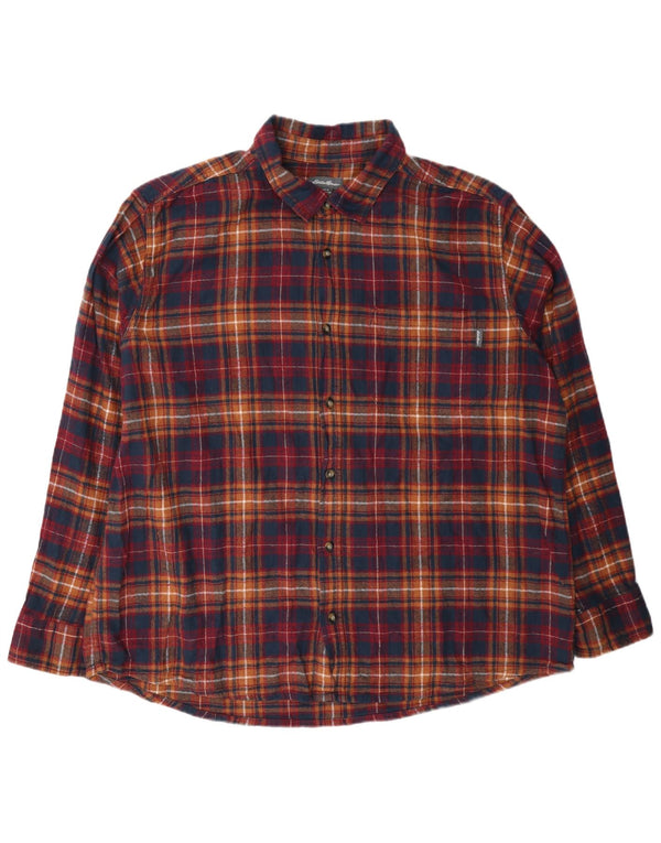 Cămașă de flanel pentru bărbați Eddie Bauer 2XL, bumbac cu carouri multicolore