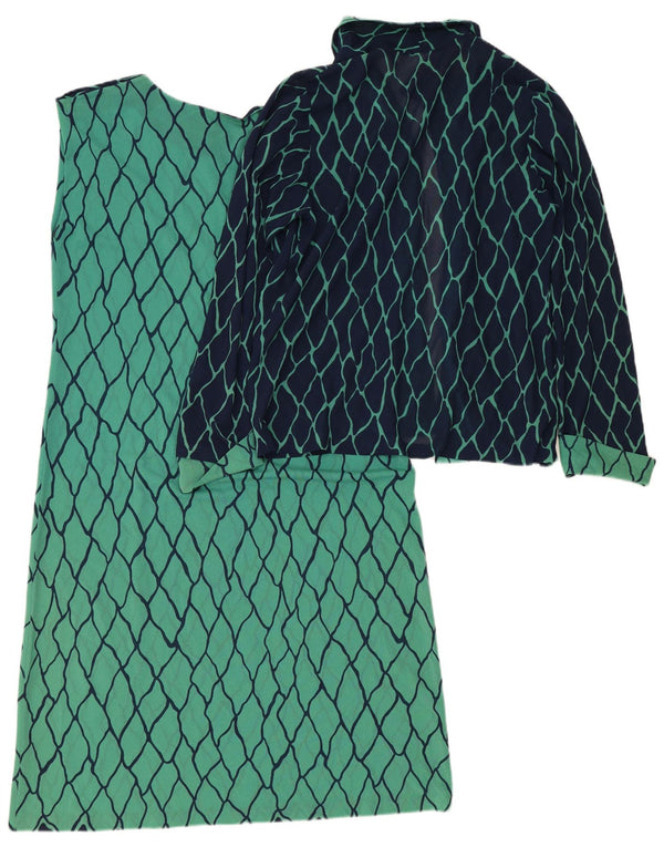 Vintage Womens 2 Piece Set IT 46 Large Green Argyle/Diamond