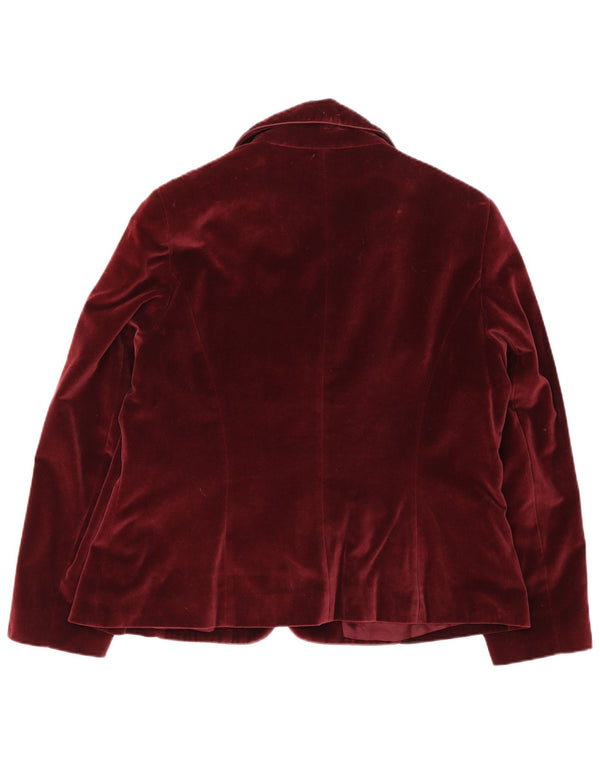 Jachetă Rowland's pentru femei din catifea cu 3 nasturi, UK 18 XL, bumbac burgundă