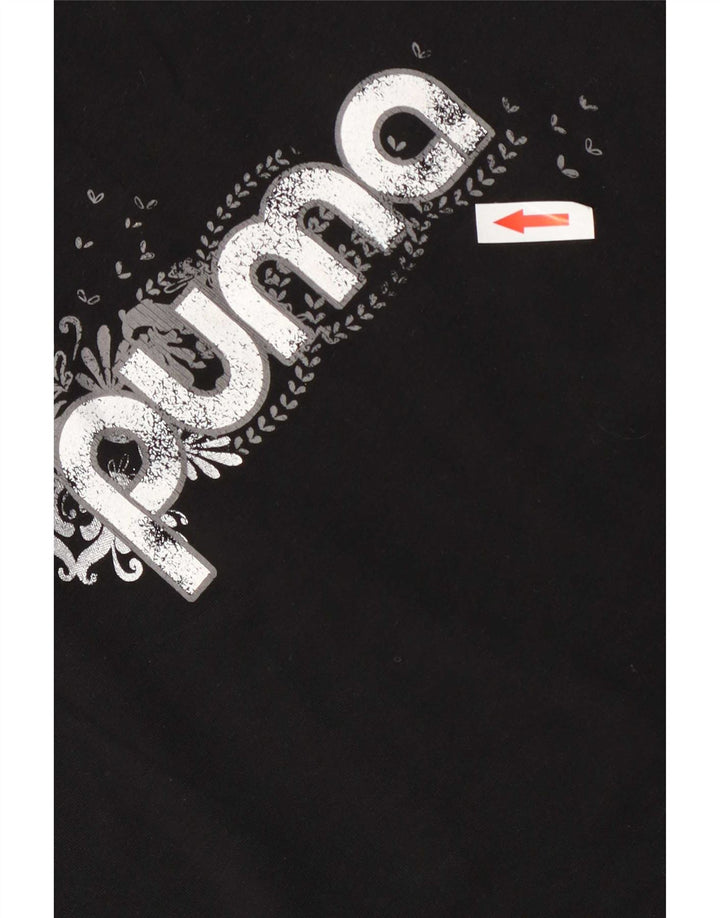 Tricou Puma Regular Graphic pentru femei Top UK 12 Medium Black Bumbac