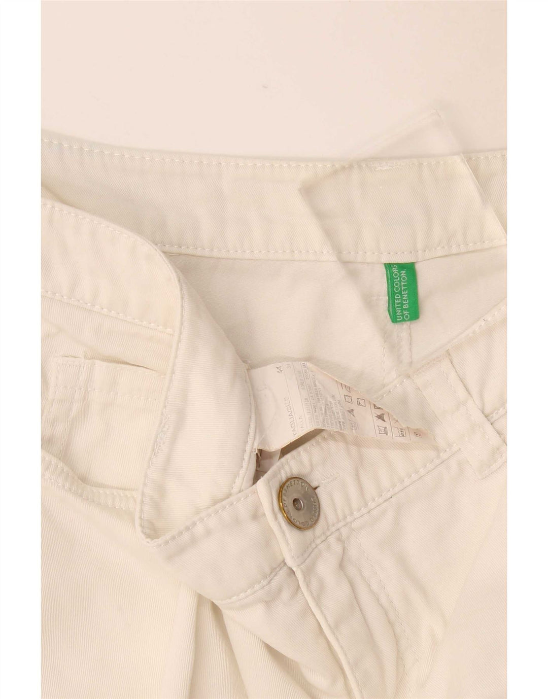 Pantaloni scurți casual Benetton pentru femei IT 44 Medium W34 Bumbac alb