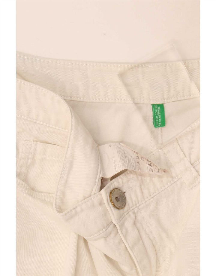 Pantaloni scurți casual Benetton pentru femei IT 44 Medium W34 Bumbac alb