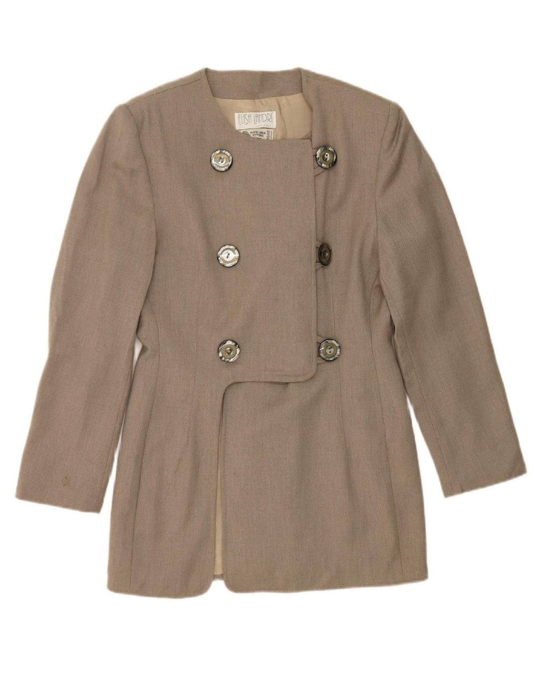 ELISA LANDRI Womens Double Breasted Blazer Jacket UK 10 Small Grey