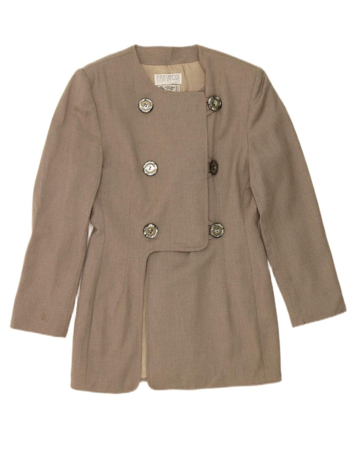 ELISA LANDRI Womens Double Breasted Blazer Jacket UK 10 Small Grey
