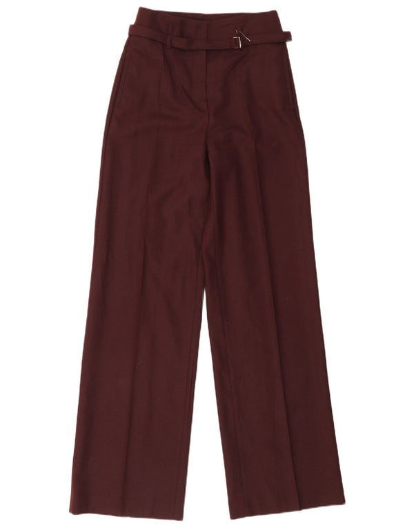 Massimo Dutti Pantaloni casual pentru femei cu picioare largi EU 36 XS W26 L33 Burgundy