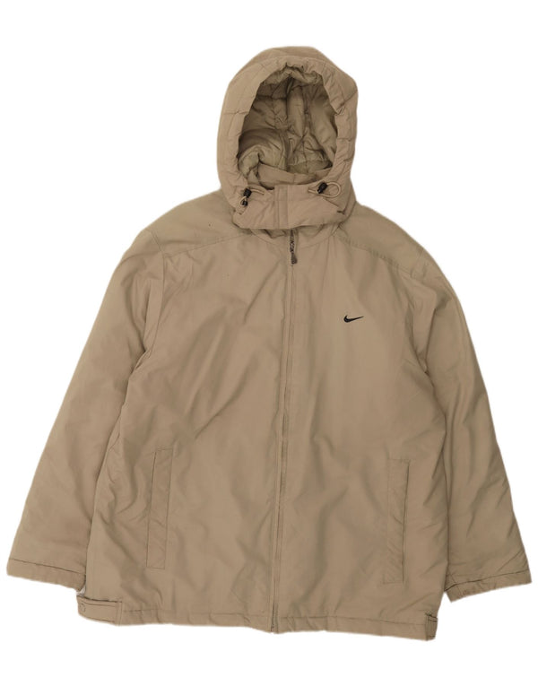 Jachetă de vânt cu glugă pentru bărbați Nike UK 42/44 Poliester mare, bej