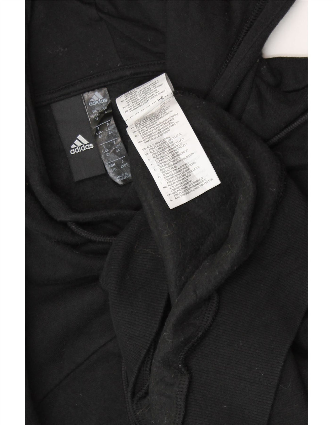 Pulover supradimensionat pentru femei ADIDAS UK 16/18, mare, negru, bumbac
