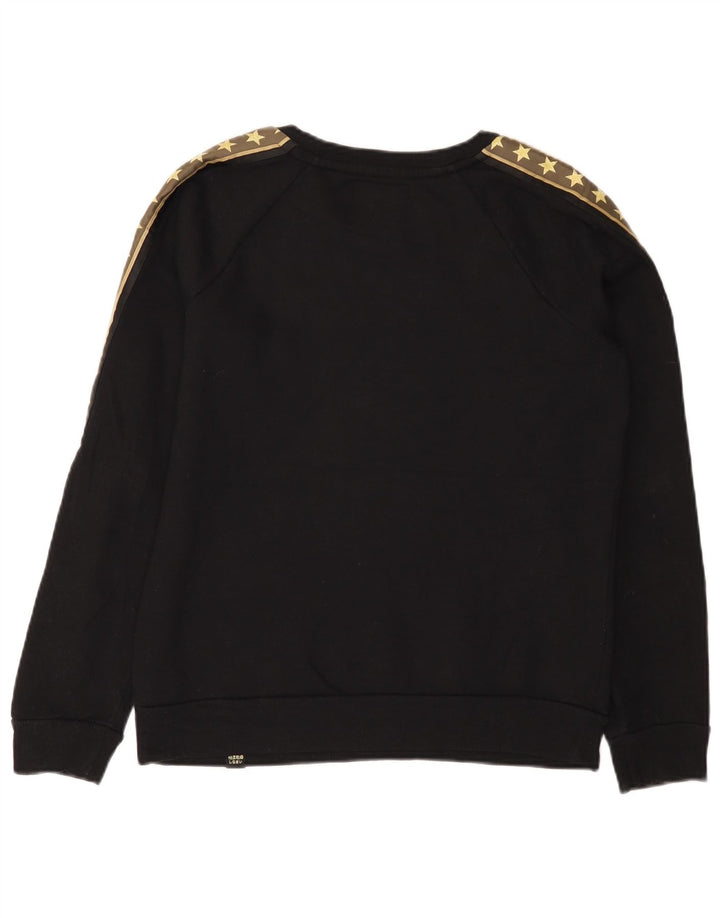 Pulover cu grafic pentru femei Superdry UK 12 Bumbac mediu negru