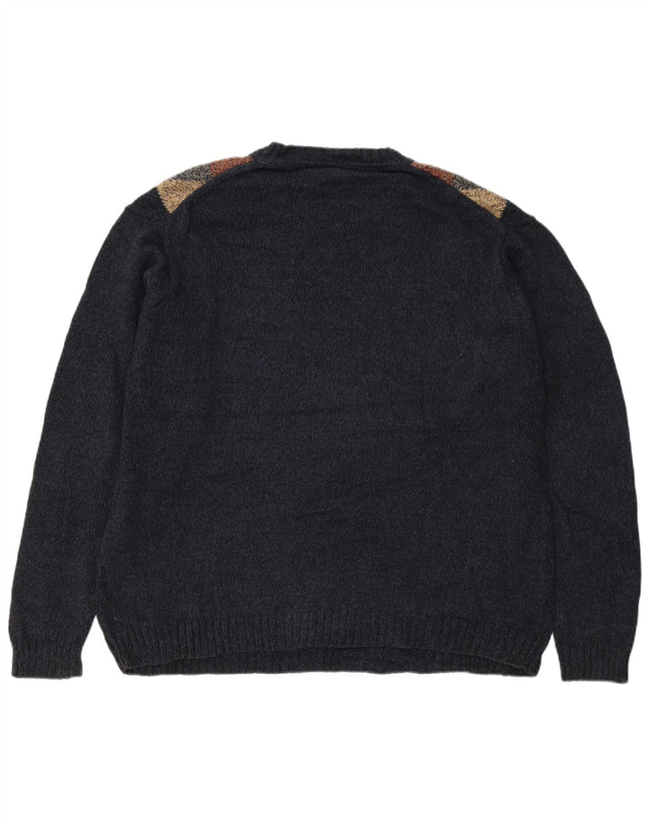 DOCKERS Pulover pentru bărbați cu gât roșu XL, albastru bleumarin, bumbac Argyle/Diamond