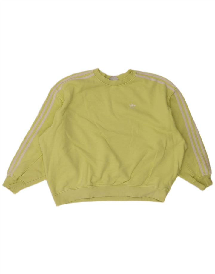 Pulover supradimensionat pentru femei Adidas UK 10 Bumbac galben mic