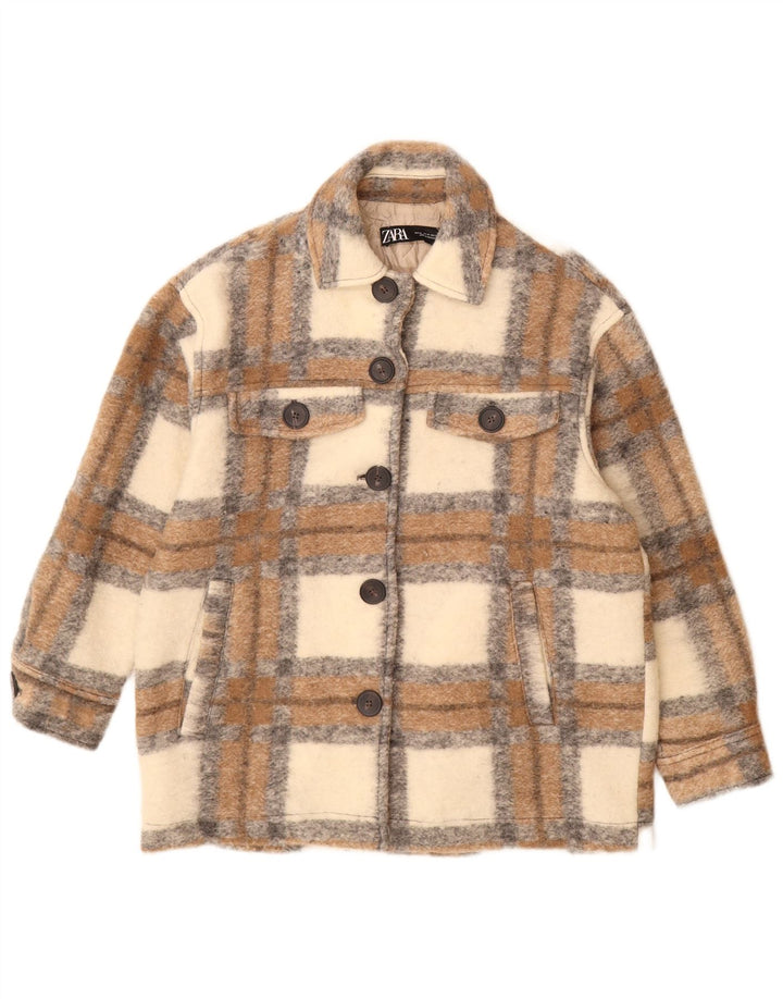 Jachetă supradimensionată pentru femei Zara, UK 6 XS, bej, lână