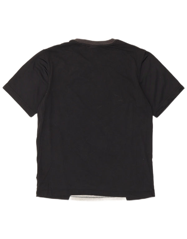 Tricou grafic Nike pentru bărbați Top mediu negru din bumbac color bloc