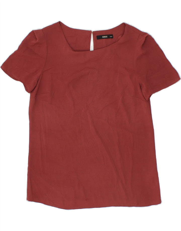 OASIS Womens Blouse Top UK 8 Small Maroon Polyester Vintage Oasis and Second-Hand Oasis from Messina Hembry 