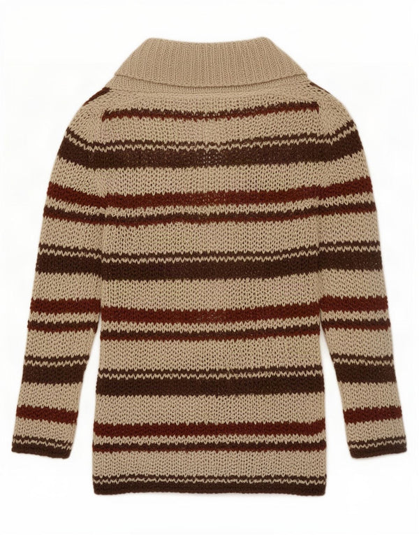 Pulover cardigan din croșetat cu paragate Zara UK 12 maro mediu cu dungi