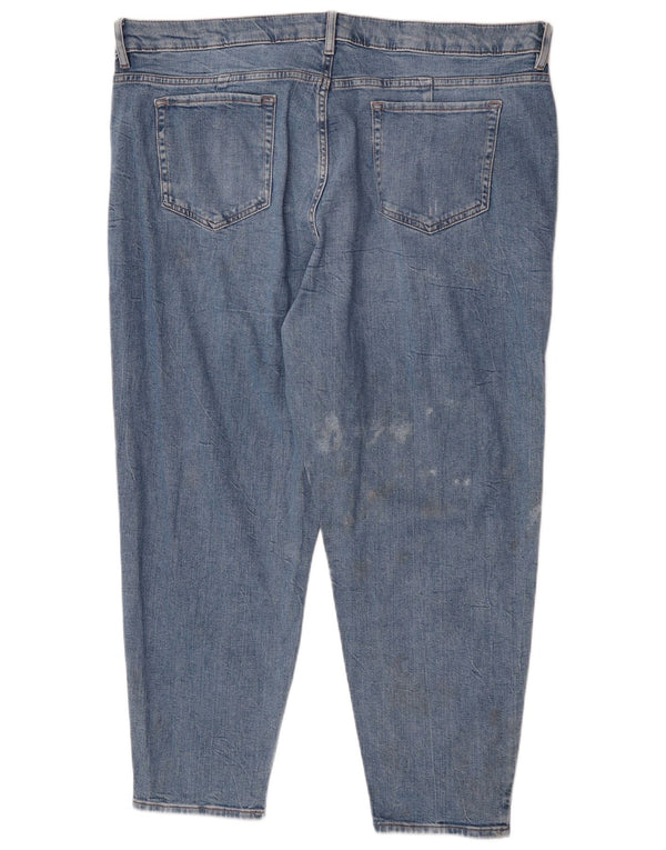 Marks & Spencer Blugi Mom Tapered pentru femei UK 22 3XL W42 L27 Albastru Bumbac