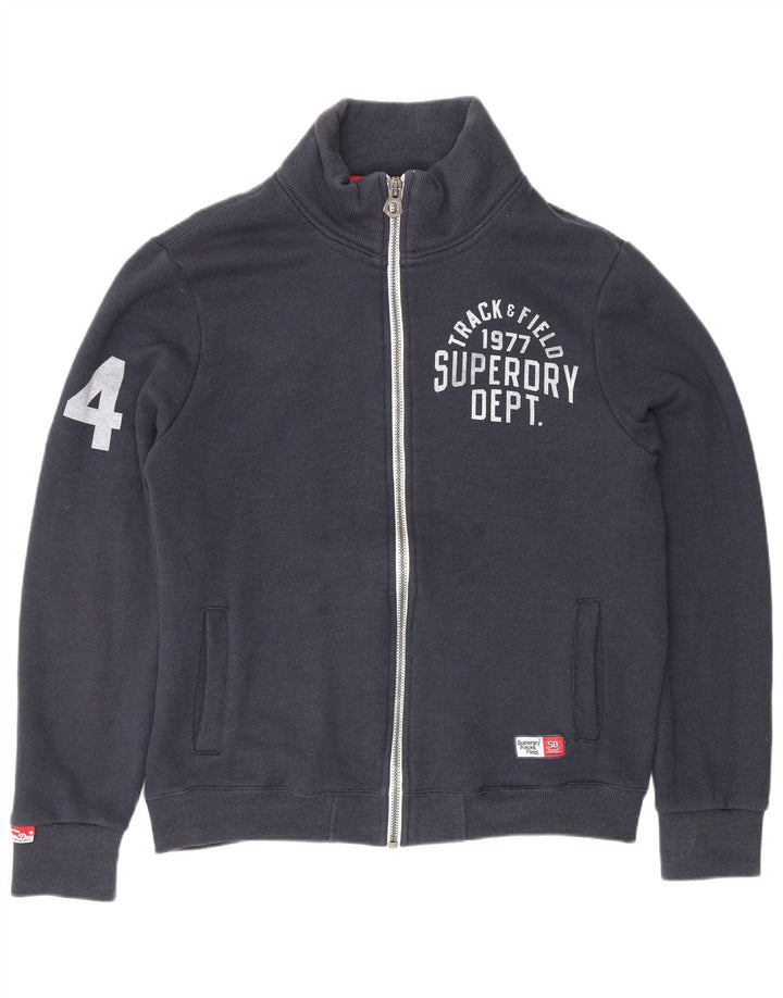 SUPERDRY Jachetă de trening grafică pentru antrenament și teren pentru bărbați, mare, bleumarin