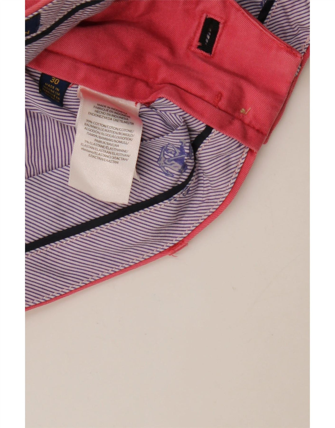 Pantaloni scurți chino pentru bărbați RALPH LAUREN W30 bumbac roz mediu