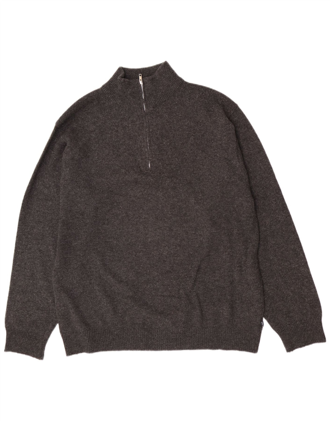 Pulover Asics pentru bărbați, cu fermoar și gât, XL, lână de miel, gri
