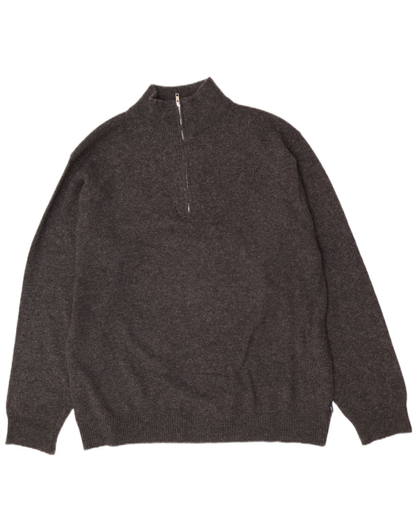 Pulover Asics pentru bărbați, cu fermoar și gât, XL, lână de miel, gri